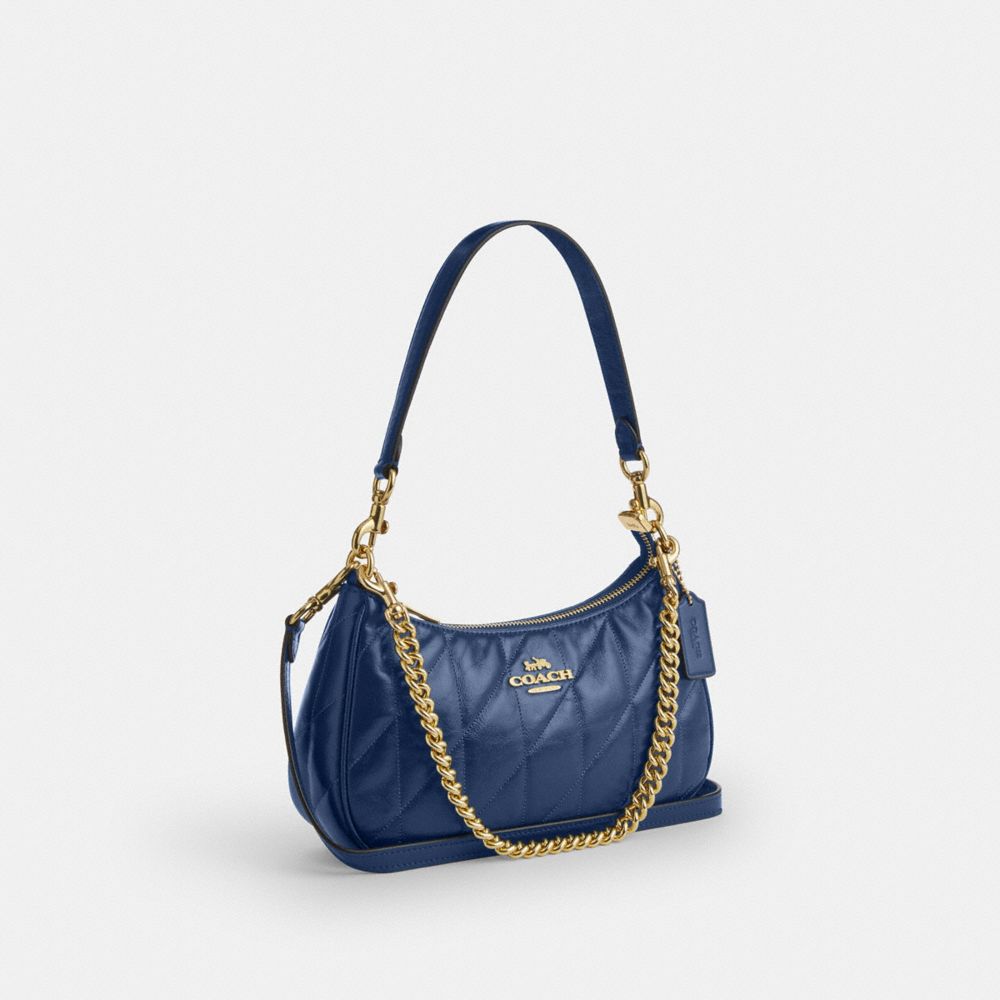 Coach Teri Shoulder Bag With Quilting - Gold/Deep Blue