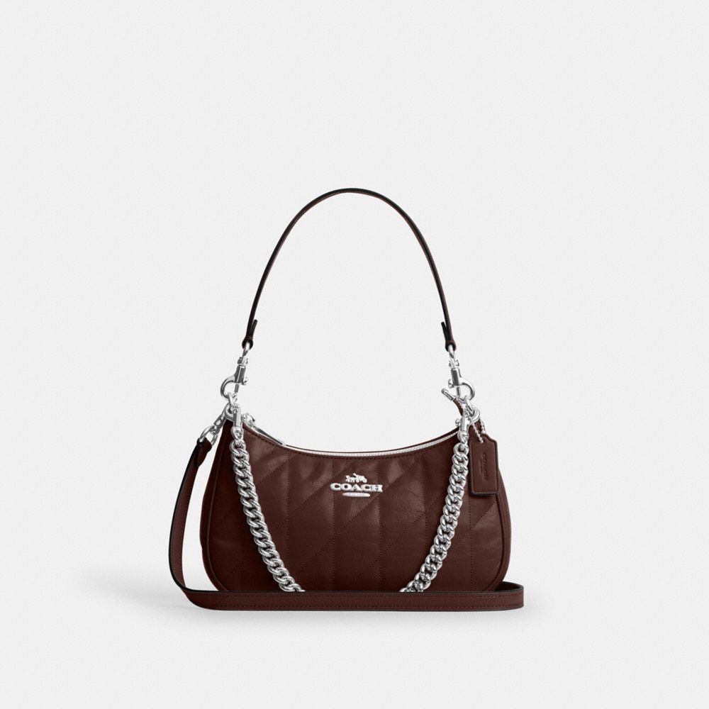 Coach Teri Shoulder Bag With Quilting - Silver/Maple