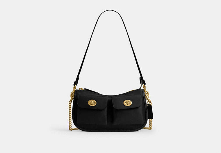 Coach Twin Turnlock Waverly Bag - Brass/Black