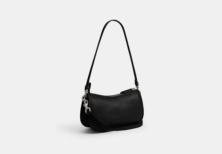 Twin Turnlock Waverly Bag Silver Black angle