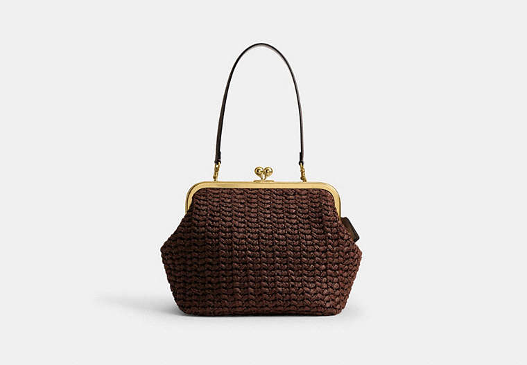 Coach Kisslock Frame Bag 27 - Brass/Maple
