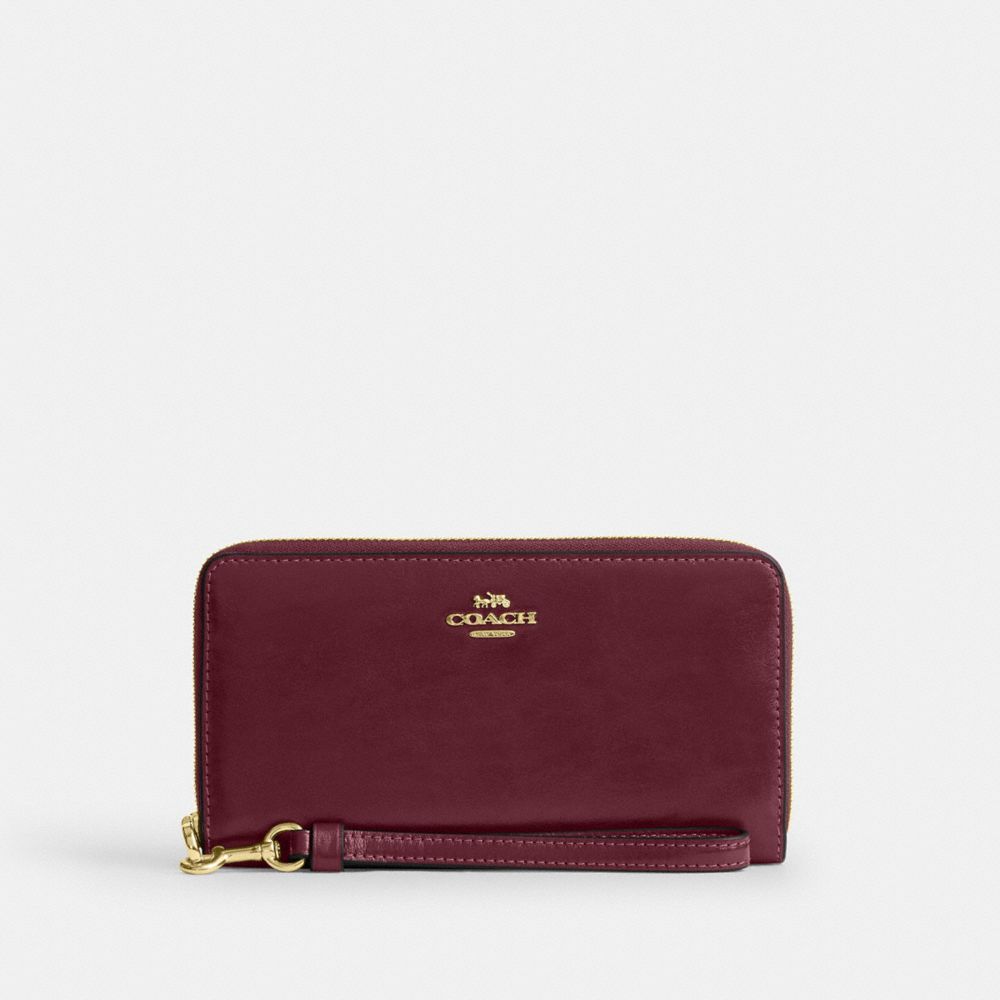 Coach Long Zip Around Wallet In Crossgrain Leather