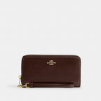 Coach Long Zip Around Wallet In Crossgrain Leather