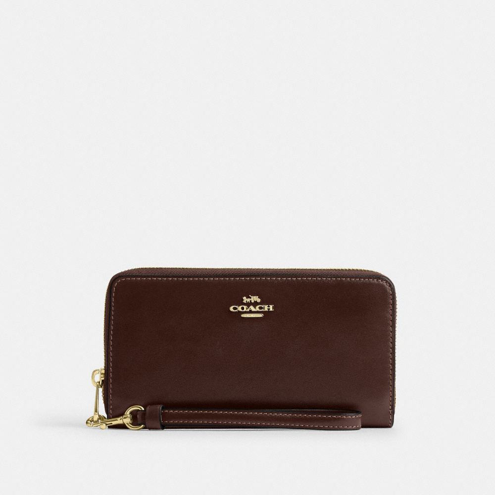 Coach Long Zip Around Wallet In Crossgrain Leather