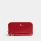 Coach Long Zip Around Wallet In Crossgrain Leather