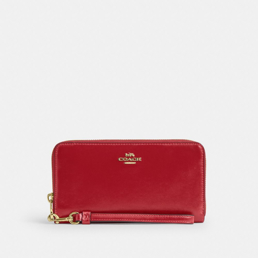 Coach Long Zip Around Wallet In Crossgrain Leather