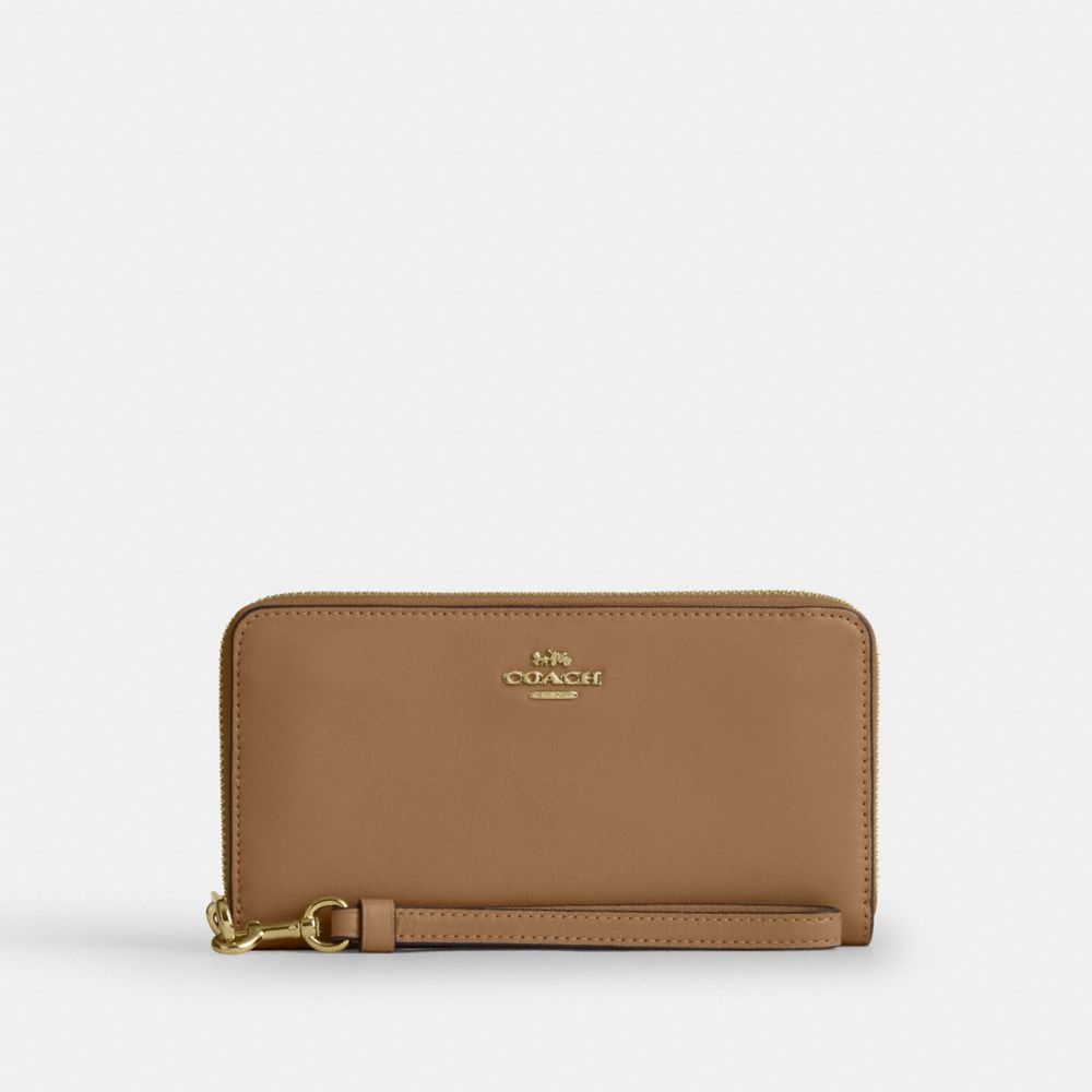 Coach Long Zip Around Wallet In Crossgrain Leather