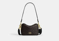 Coach Mini Carey Crossbody Bag Signature Canvas Gold/Walnut/Black