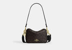 Coach Mini Carey Crossbody Bag Signature Canvas Gold/Walnut/Black