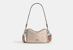 Coach Mini Carey Crossbody Bag Signature Canvas Silver/Sand/Taupe