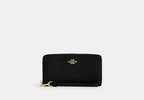 Coach Long Zip Around Wallet With Quilting Gold/Black