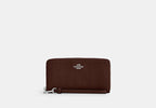 Coach Long Zip Around Wallet With Quilting Silver/Maple