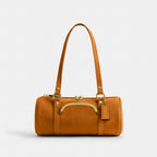 Coach Kisslock Barrel Bag 28 - Suede Brass/Marigold