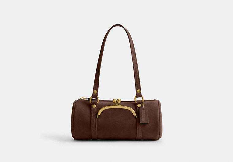 Coach Kisslock Barrel Bag 28 - Brass/Dark Chocolate