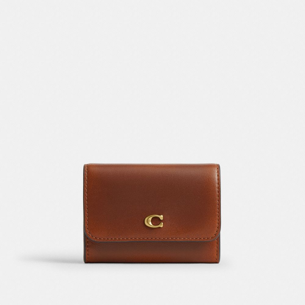 Coach Essential Flap Card Case Brass/Brown