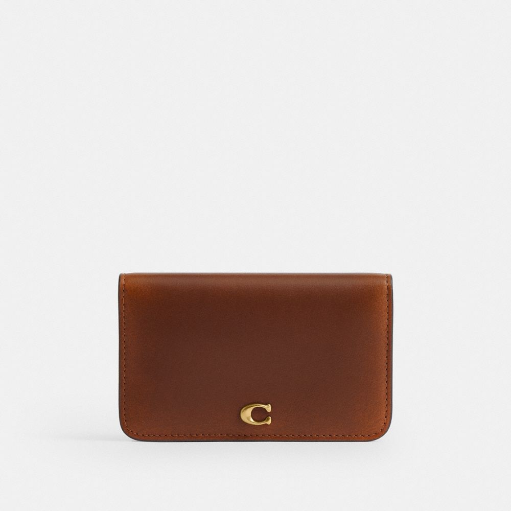 Coach Essential Slim Card Case Loved Leather Brass/Brown