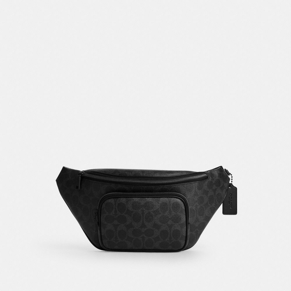 Coach Travis Belt Bag 35 - Matte Black/Black Signature