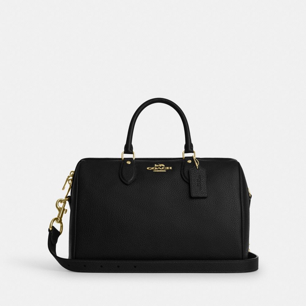 Coach Rowan Large Satchel Bag - Gold/Black