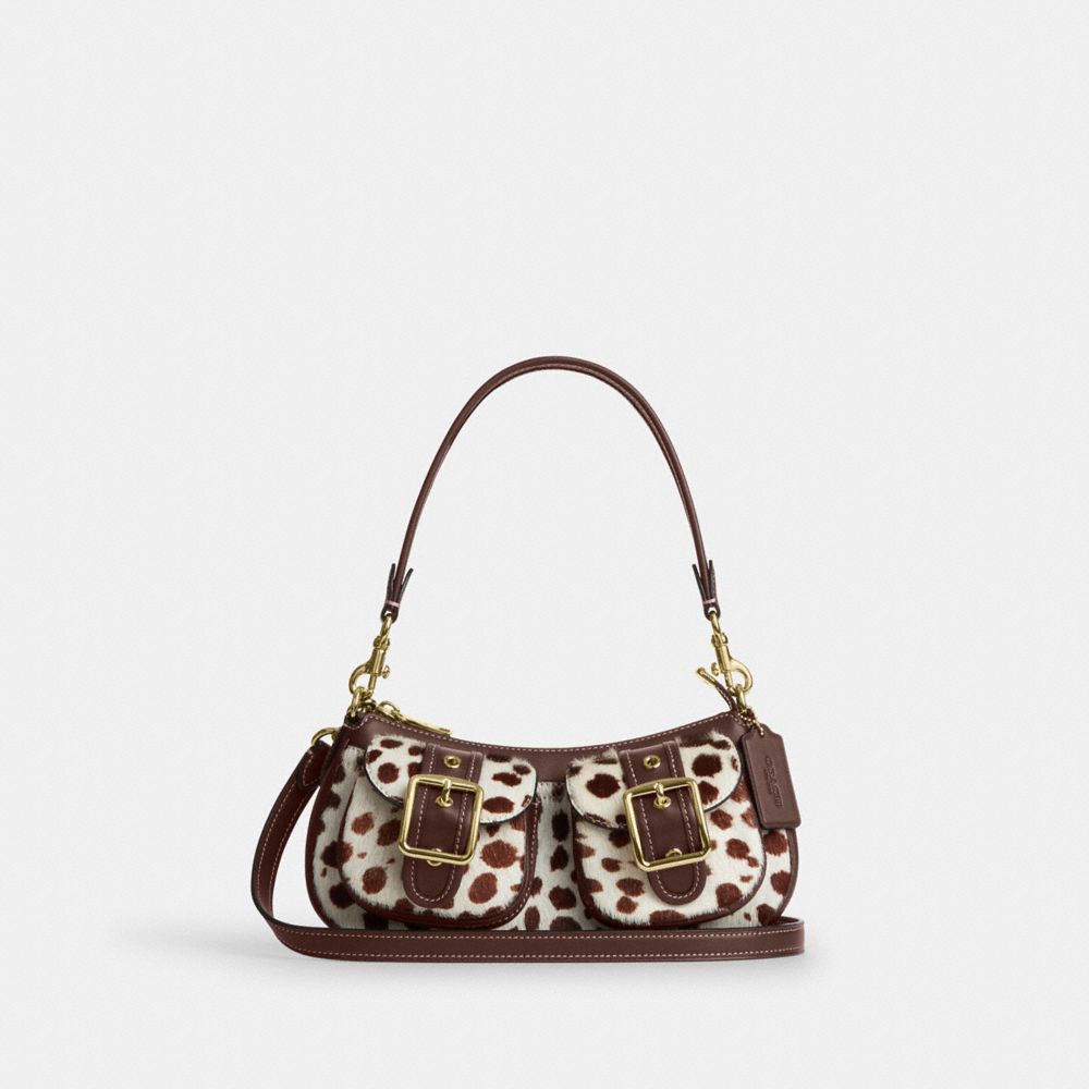 Coach Ashton Shoulder Bag - Dark Brown Chalk Haircalf