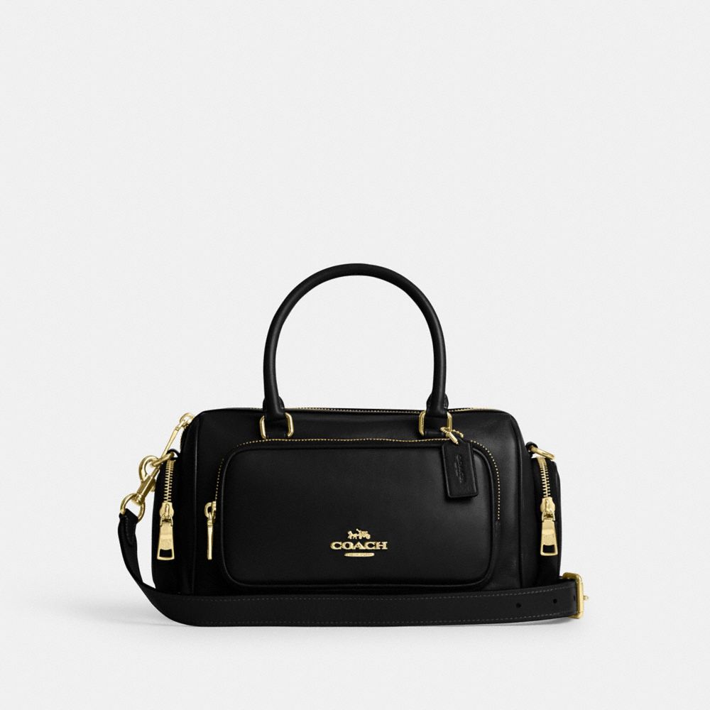 Coach Rowan Satchel With Pockets Gold/Black