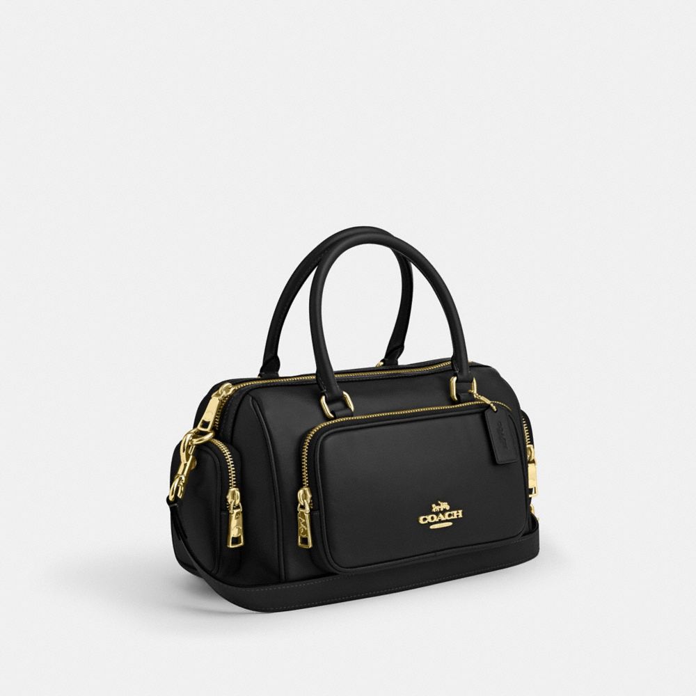 Coach Rowan Satchel With Pockets Gold/Black