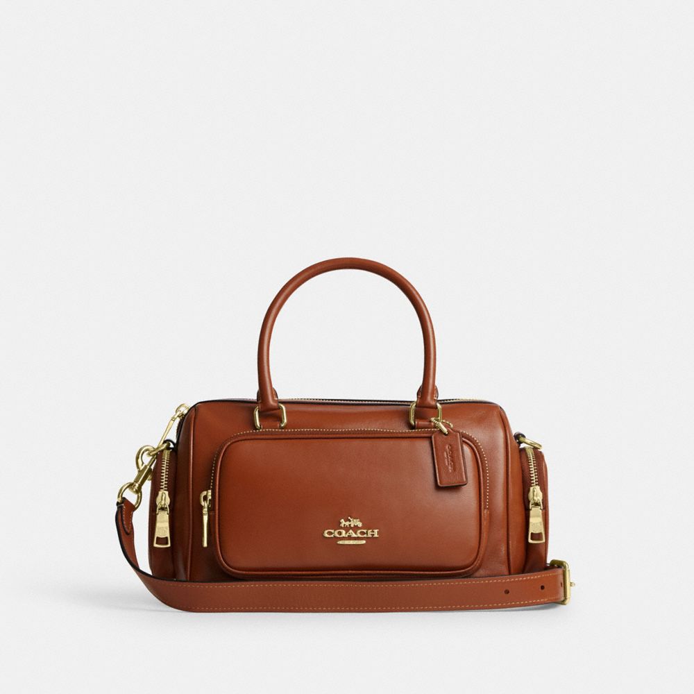 Coach Rowan Satchel With Pockets Gold/Cinnamon