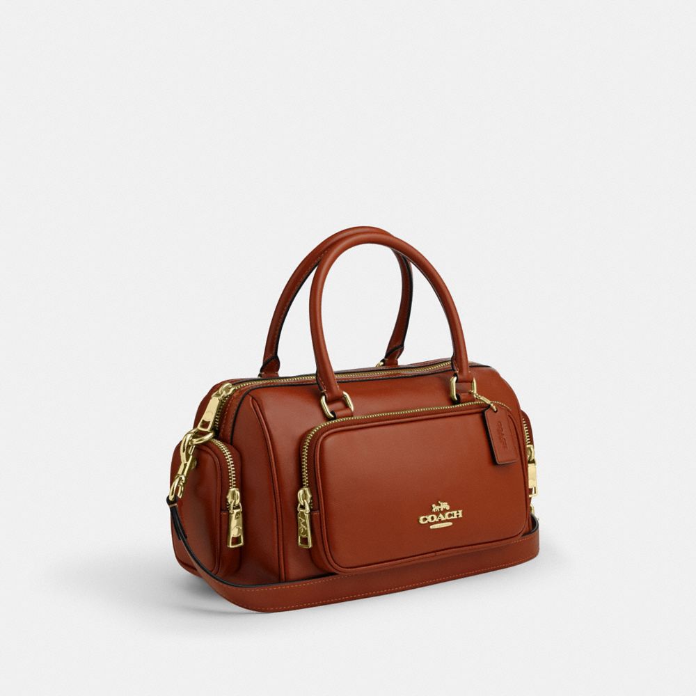 Coach Rowan Satchel With Pockets Gold/Cinnamon