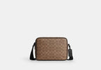 Coach Colton Crossbody Bag 25 Signature Canvas Matte Black/Tan Black