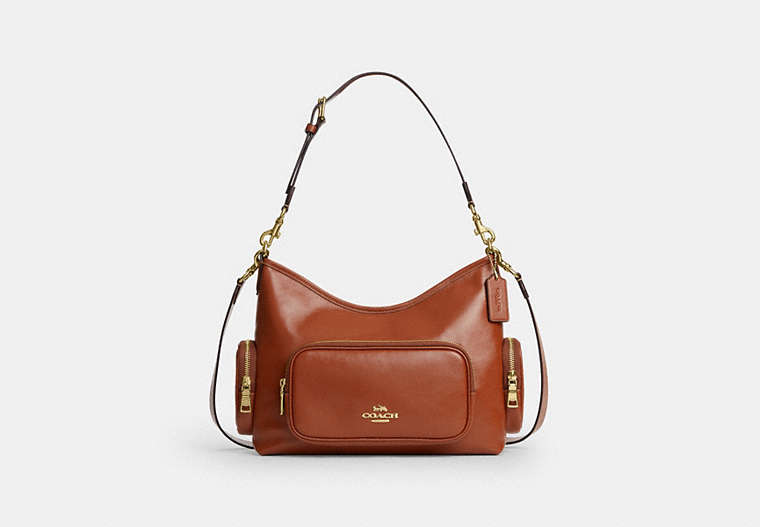 Coach Laurel Shoulder Bag With Pockets - Gold/Cinnamon