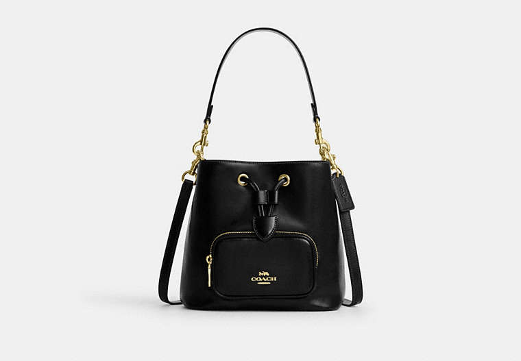 Coach Rowan Bucket Bag With Pocket Gold/Black
