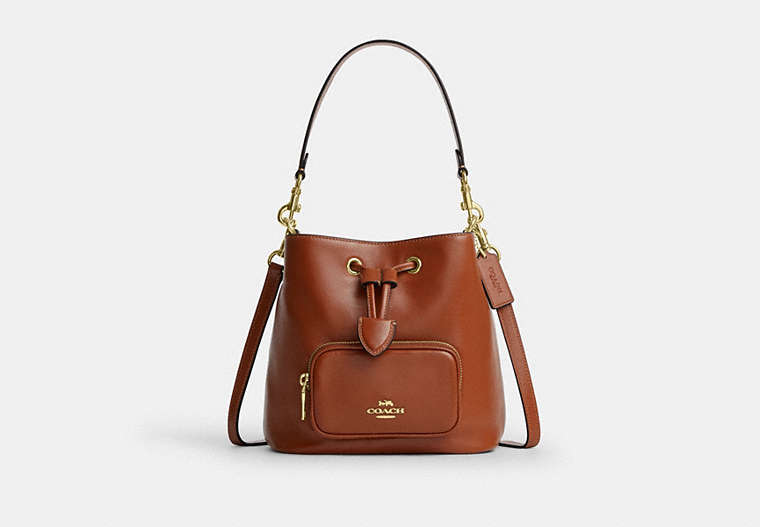 Coach Rowan Bucket Bag With Pocket - Gold/Cinnamon