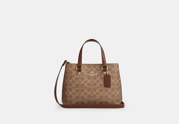 Coach Station Carryall Bag Signature Canvas - Gold/Tan/Brown