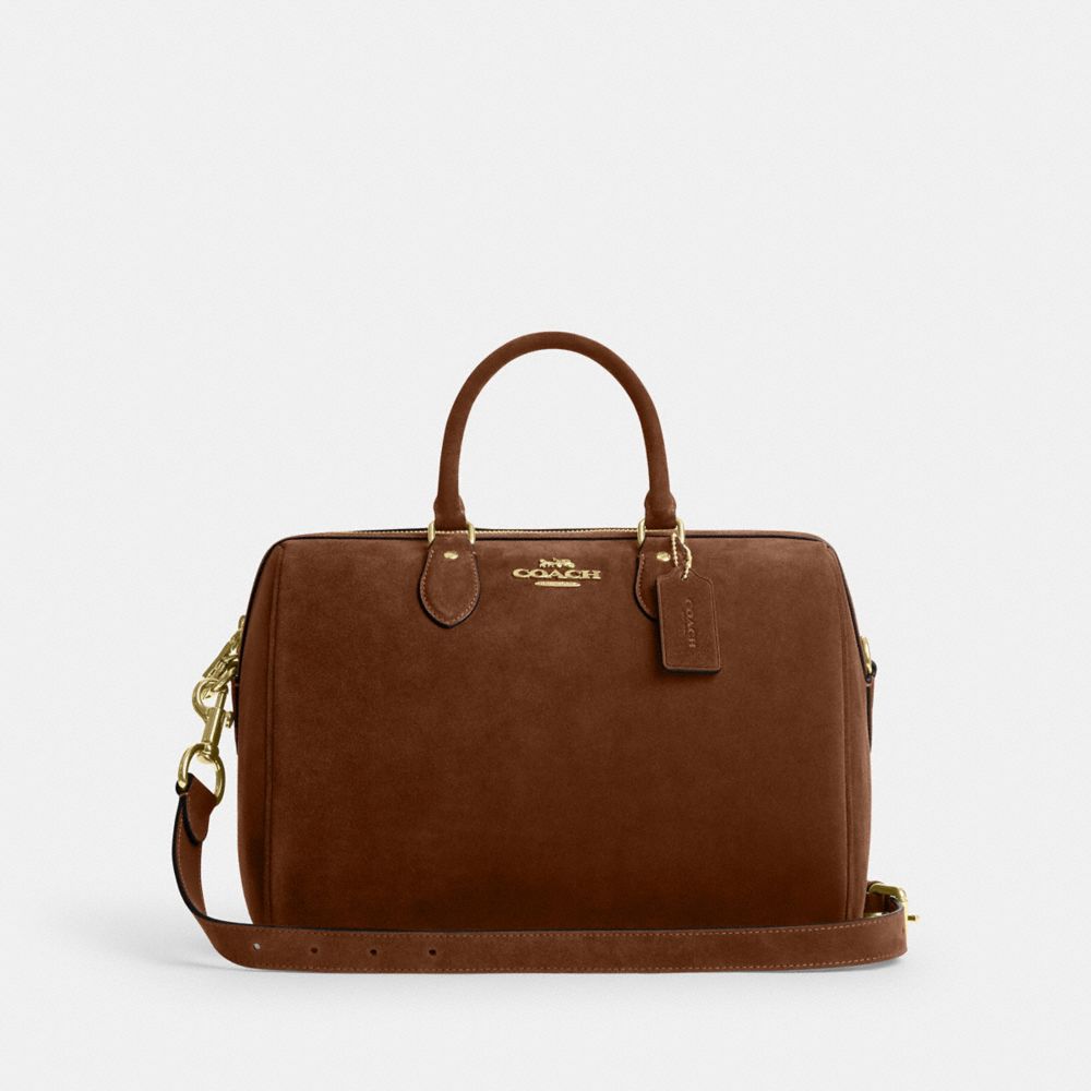 Coach Rowan Large Satchel Bag - Gold/Warm Brown