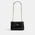 Coach Elodie Crossbody Bag 18 With Quilting Gold/Black