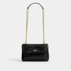 Coach Elodie Crossbody Bag 18 With Quilting Gold/Black