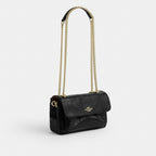 Coach Elodie Crossbody Bag 18 With Quilting Gold/Black