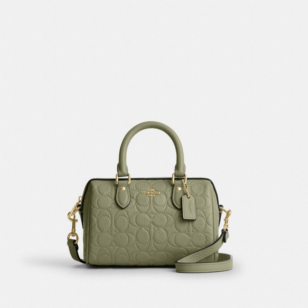 Signature Leather/Gold/Pistachio