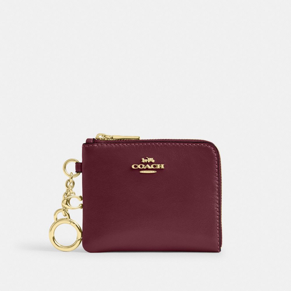 Coach Small Corner Zip Wallet Classic Im/Dark Cherry