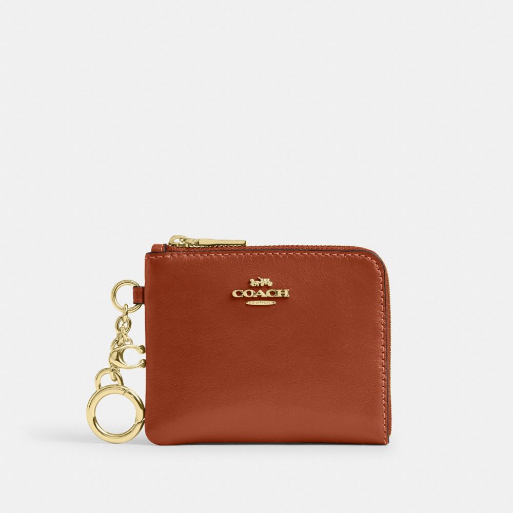 Coach Small Corner Zip Wallet Classic Gold/Cinnamon