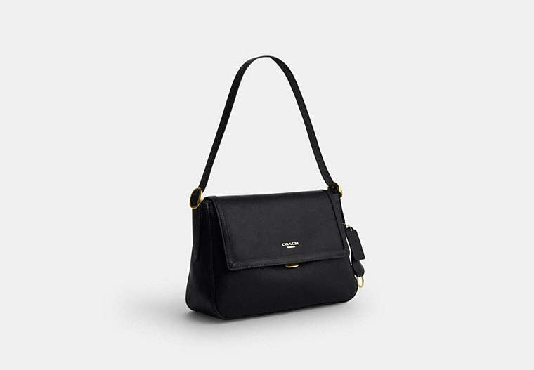 Etta Flap Bag Leather Black angle