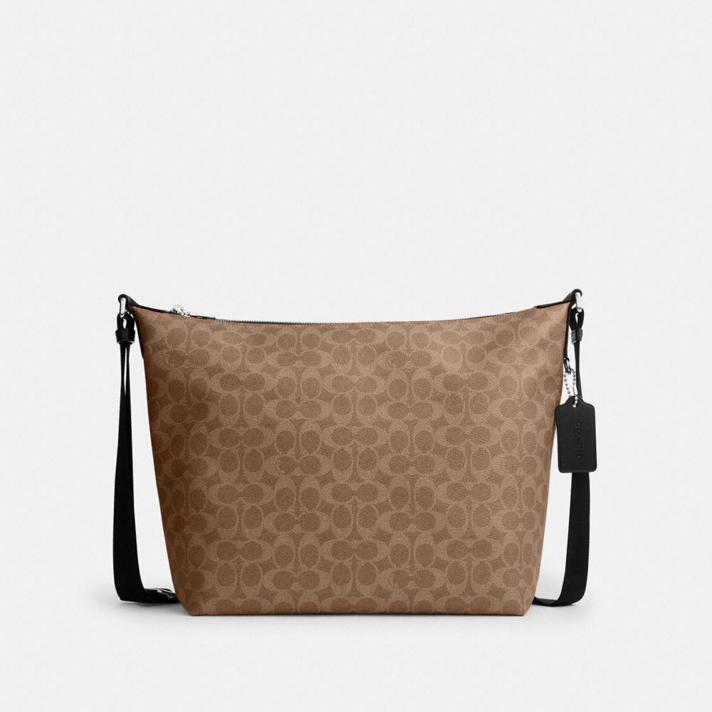 Coach Finn Hobo Bag 32 - Silver/Tan Black