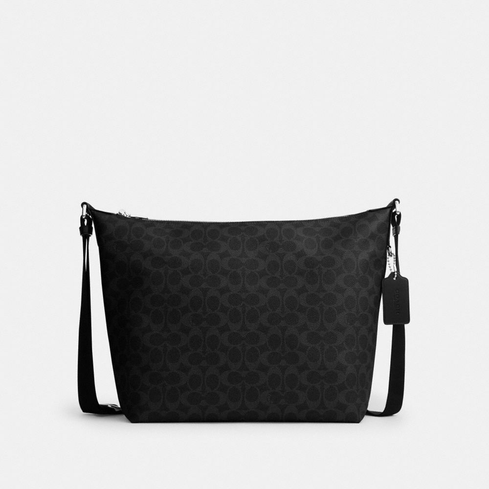 Coach Finn Hobo Bag 32 - Silver/Black Signature
