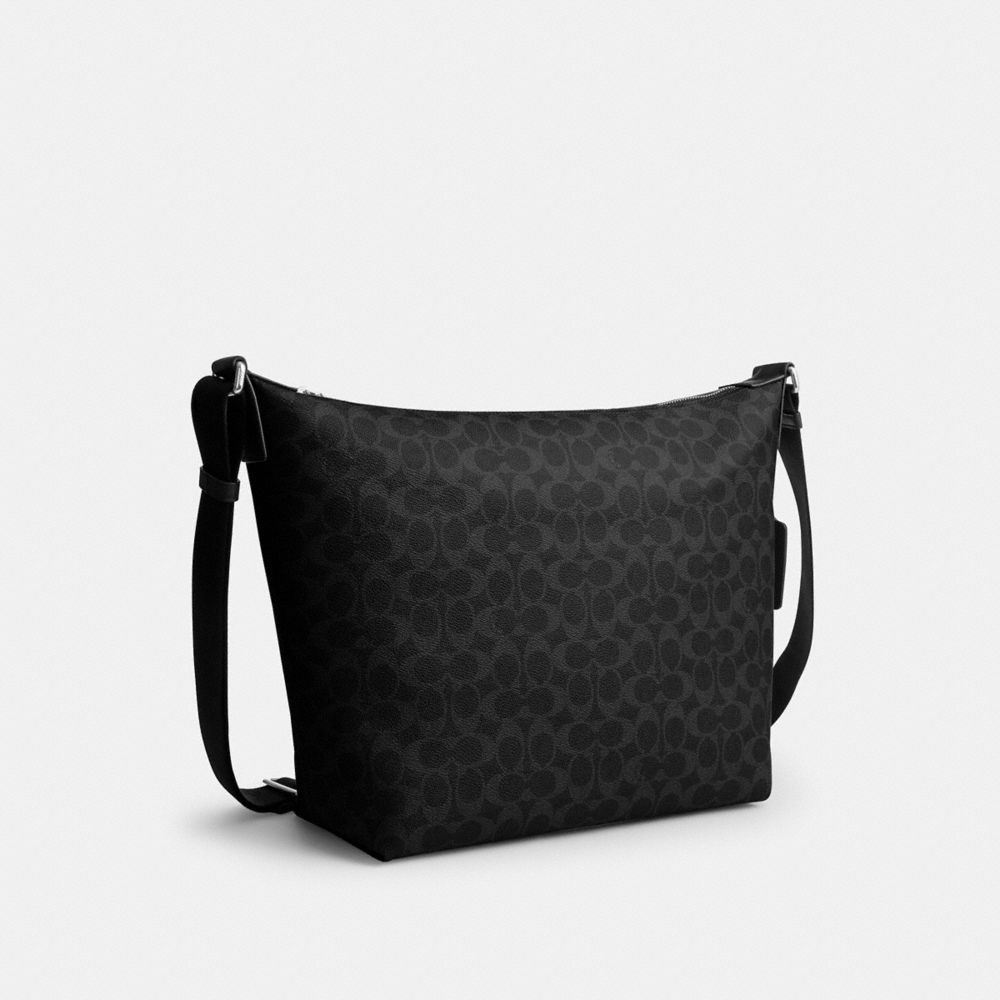 Coach Finn Hobo Bag 32 - Silver/Black Signature side