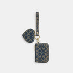 Coach Wristlet And Heart Pouch Gold/Denim