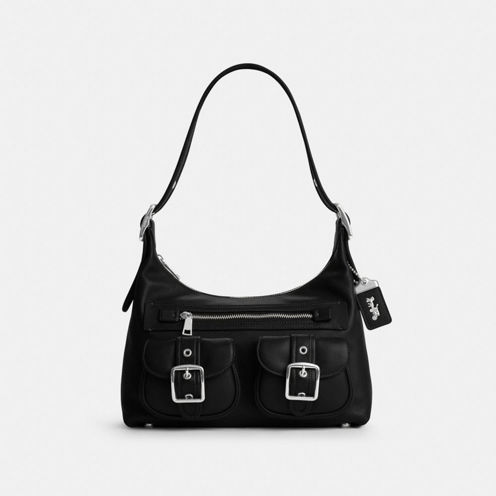 Coach Allison Zip Top Shoulder Bag - Silver/Black