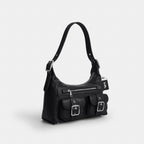 Coach Allison Zip Top Shoulder Bag - Silver/Black side