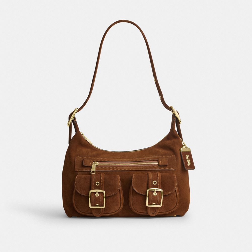 Coach Allison Zip Top Shoulder Bag - Gold/Warm Brown
