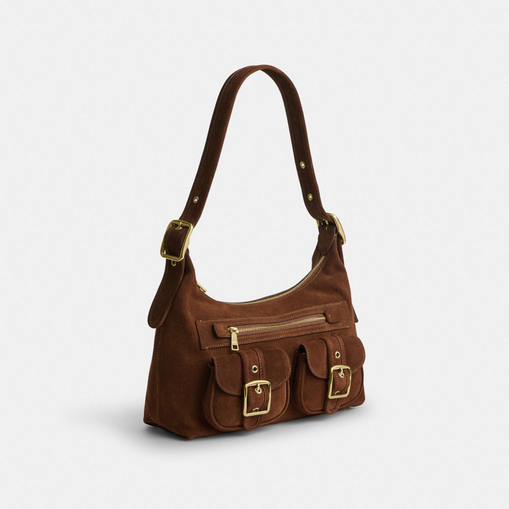 Coach Allison Zip Top Shoulder Bag - Gold/Warm Brown side