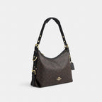 Coach Laurel Shoulder Bag With Buckles Gold/Walnut/Black