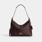 Coach Laurel Shoulder Bag With Buckles Gold/Black Currant